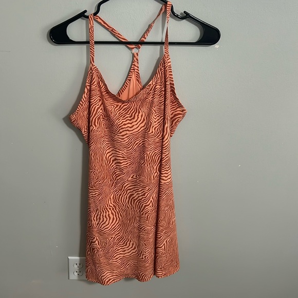 Outdoor Voices Exercise Dress Orange Animal Zebra Print Workout Dress - Picture 2 of 6